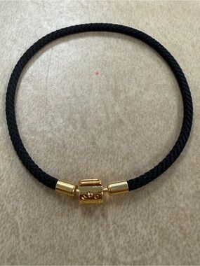 Pandora Black Cord Bracelet with Gold Clasp 8 inches new no box